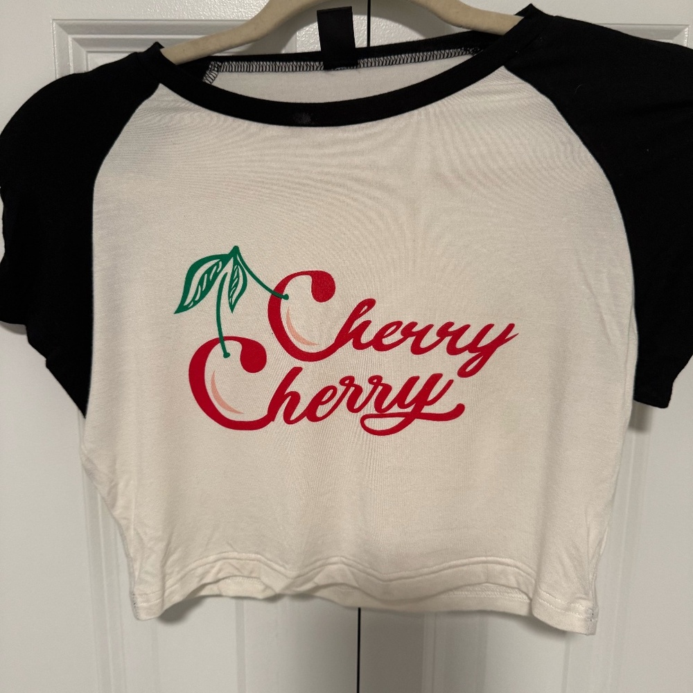 Cherry Cherry Cropped Graphic Tee